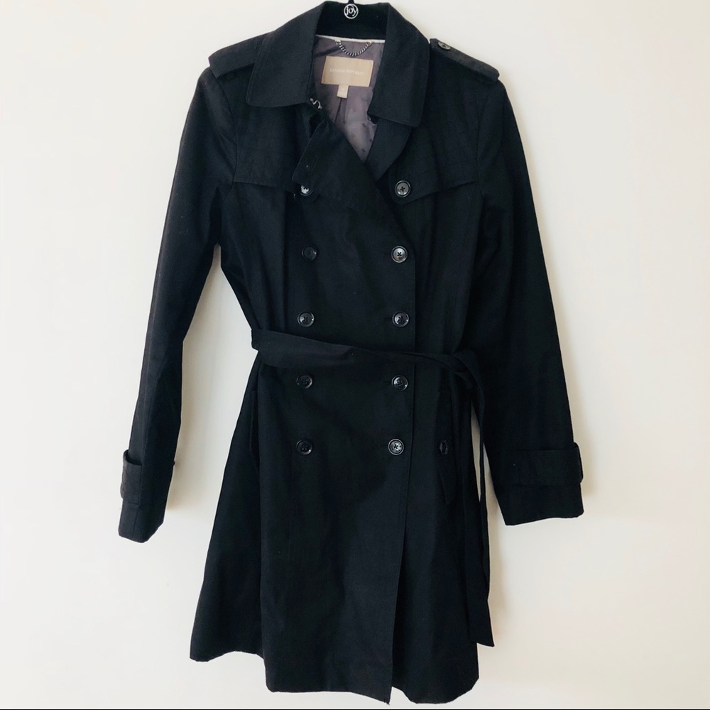 Black Banana Republic trench coat